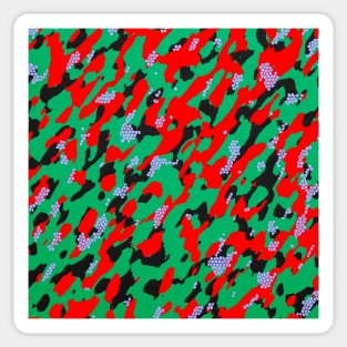 Camouflage - Red and Green Sticker